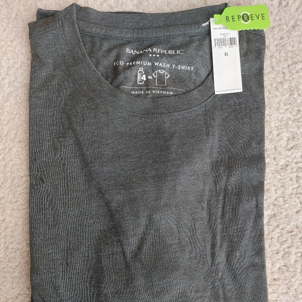 NEW Banana Republic Factory Eco Premium Wash T shirt Men's XL Grey
